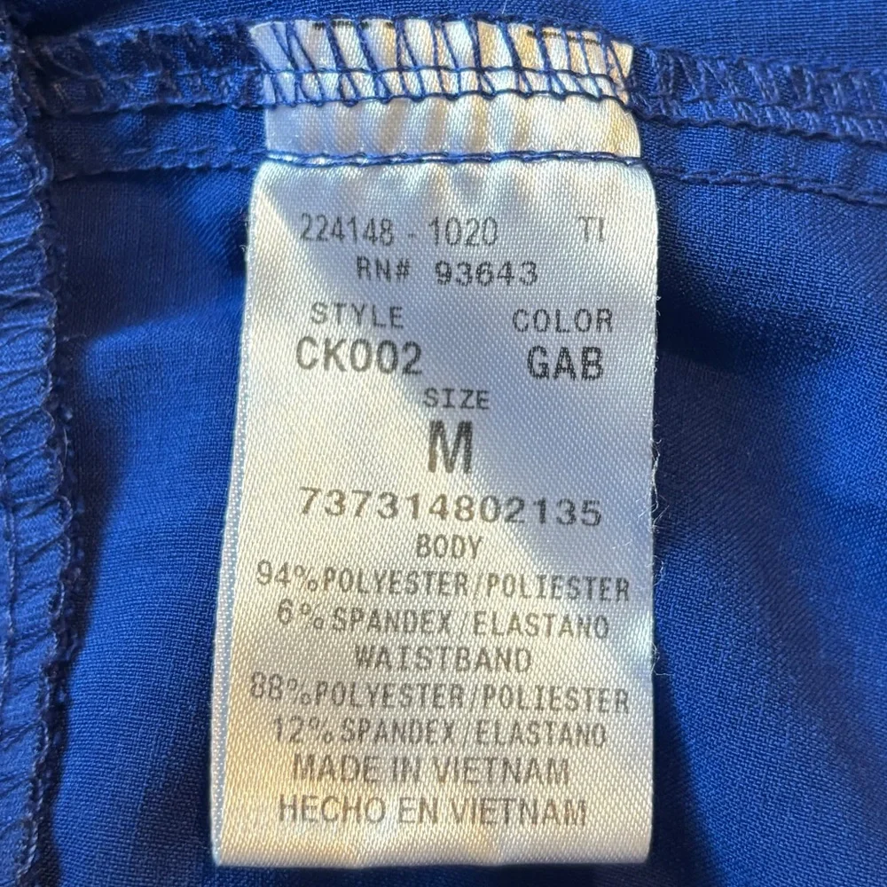 Cherokee iFlex Size M Cobalt Blue Scrub Pants - Picture 7 of 8